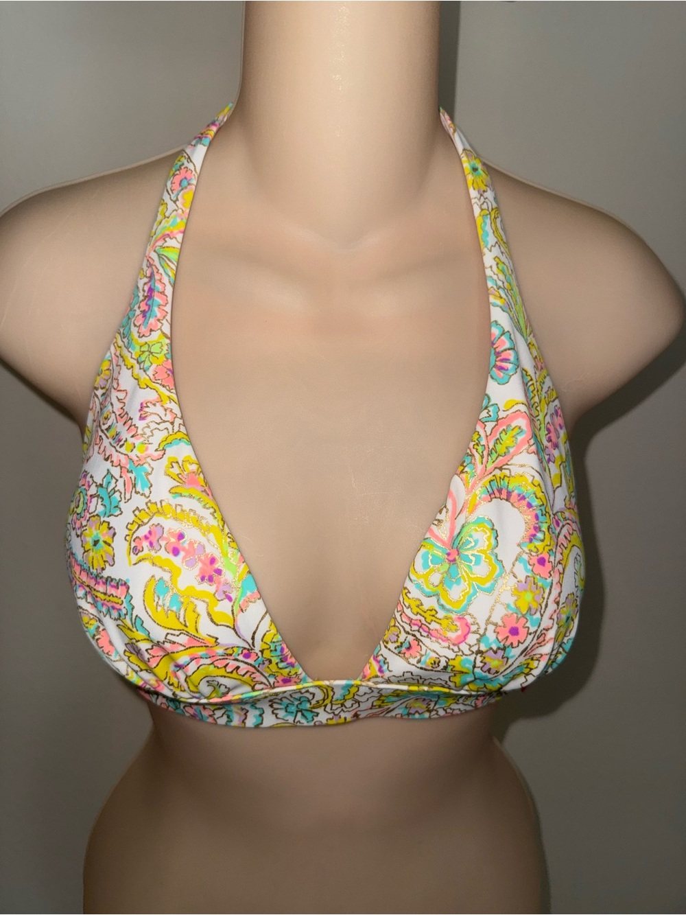 Victoria's Secret Colorful Paisley Halter Bikini Top M